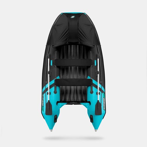 Лодка ПВХ GLADIATOR E330PRO (черный/бирюзовый)