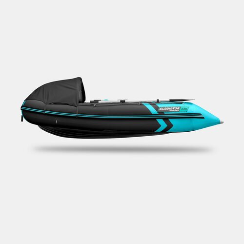 Лодка ПВХ GLADIATOR E330PRO (черный/бирюзовый)