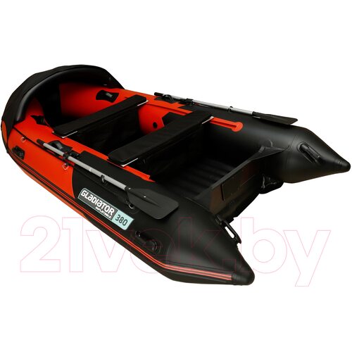 Лодка ПВХ GLADIATOR E350PRO нднд (красный/черный)