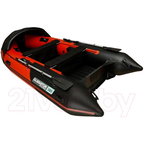 Лодка ПВХ GLADIATOR E420PRO нднд (красный/черный)