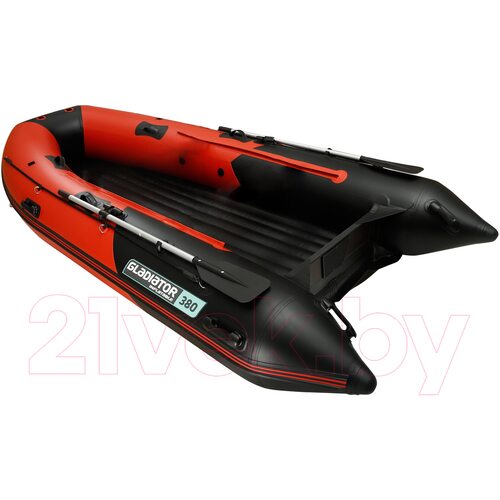 Лодка ПВХ GLADIATOR E420PRO нднд (красный/черный)