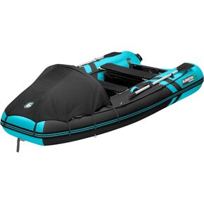 Лодка ПВХ GLADIATOR E350PRO (черный/бирюзовый)