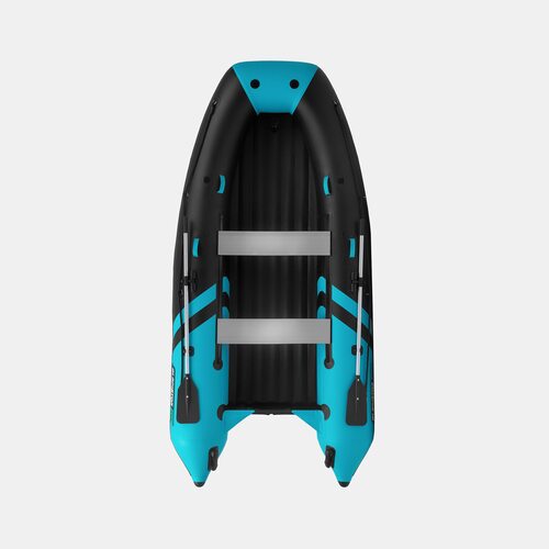 Лодка ПВХ GLADIATOR E350PRO (черный/бирюзовый)