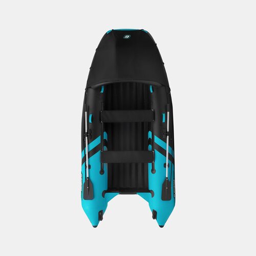 Лодка ПВХ GLADIATOR E350PRO (черный/бирюзовый)
