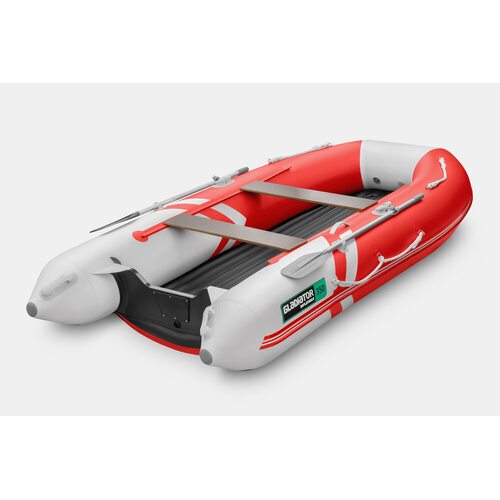 Лодка ПВХ GLADIATOR E350S (красный/белый)