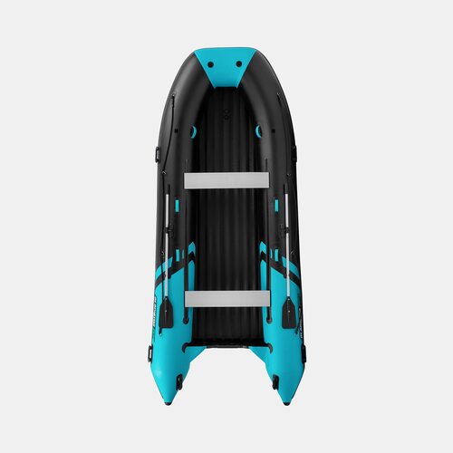 Лодка ПВХ GLADIATOR E450PRO (черный/бирюзовый)
