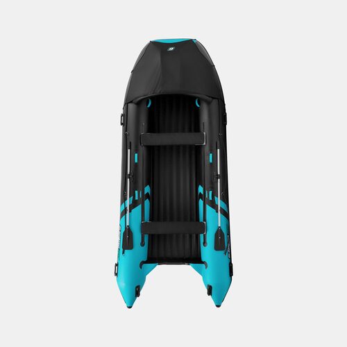 Лодка ПВХ GLADIATOR E450PRO (черный/бирюзовый)