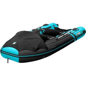 Лодка ПВХ GLADIATOR E450PRO (черный/бирюзовый)