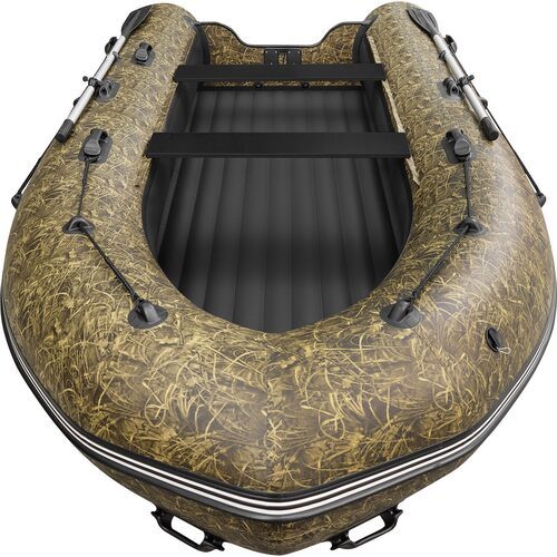 Лодка ПВХ Roger Boat Sfera 3800 (безконусная, средний киль, камуфляж камыш/черный комби)