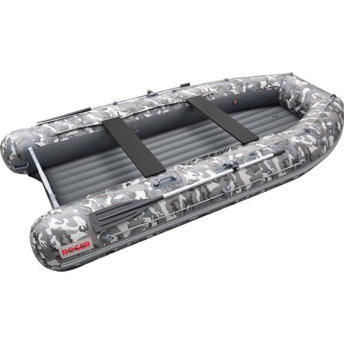 Лодка ПВХ Roger Boat Zefir 3500 (малокилевой, серый камуфляж/графит комби)