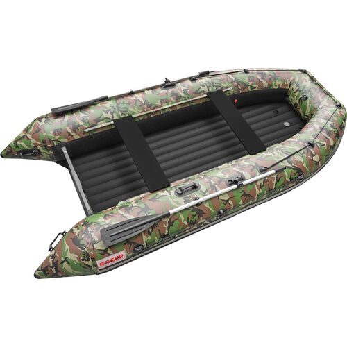 Лодка ПВХ Roger Boat Zefir 3700 (большой киль, зеленый камуфляж/черный комби)