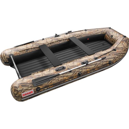 Лодка ПВХ Roger Boat Zefir 3300 (малокилевой, камуфляж лес/черный комби)