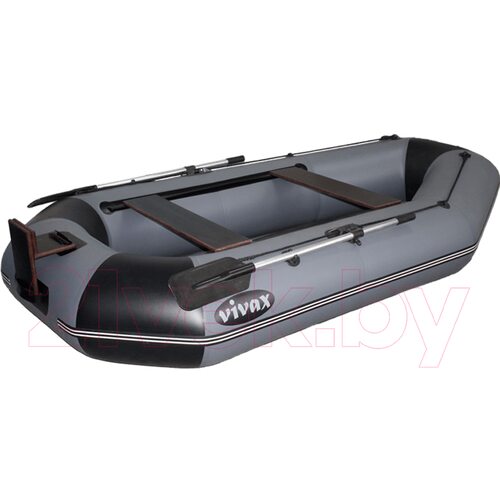 Лодка ПВХ Vivax К280Т с полом-сланью (без киля, серый/черный)