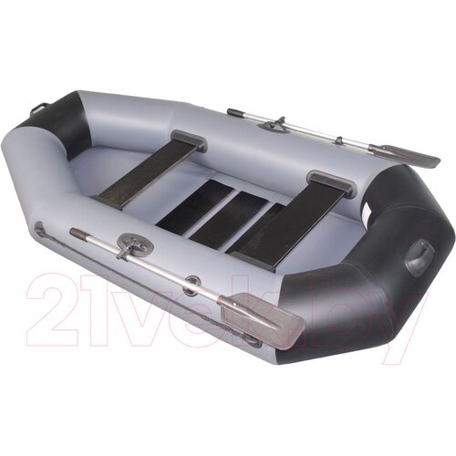 Лодка ПВХ Vivax К250 с ковриком-сланью (без киля, серый/черный)