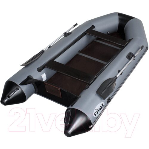 Лодка ПВХ Vivax Т330 с полом-книгой (с килем, серый/черный)