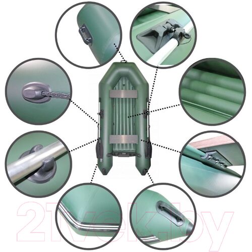 Лодка ПВХ Муссон 2800 НД (зеленый)