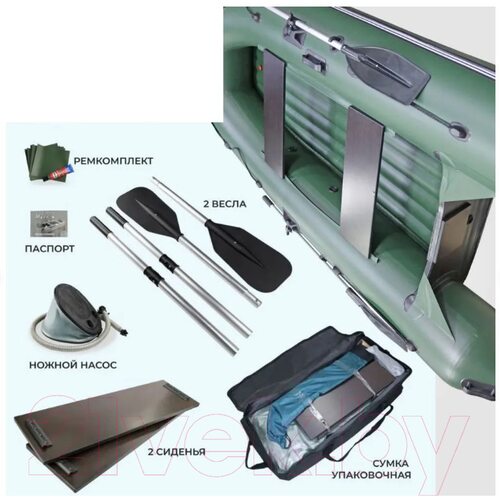 Лодка ПВХ Муссон 3400 НД НД (серый/синий)