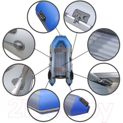 Лодка ПВХ Муссон 2800 НД (серый/синий)