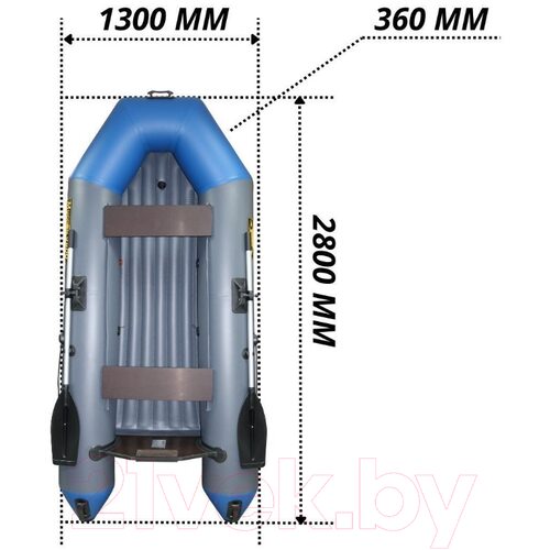 Лодка ПВХ Муссон 2800 НД (серый/синий)