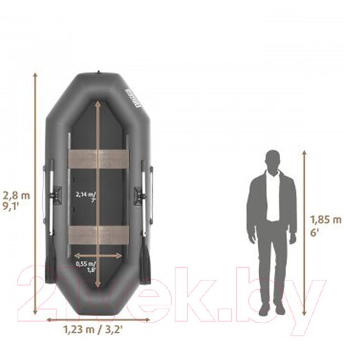 Лодка ПВХ Тонар Бриз 280 / 4999928 (серый)