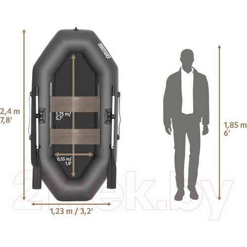 Лодка ПВХ Тонар Бриз 240 / 4999926 (серый)