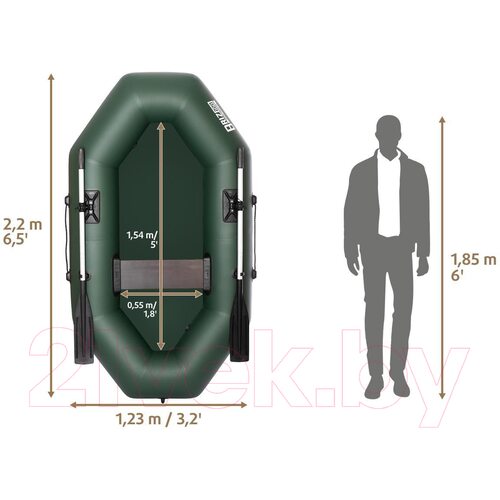 Лодка ПВХ Тонар Бриз 220 / 4897003 (зеленый)