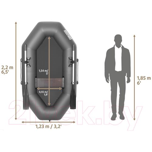 Лодка ПВХ Тонар Бриз 220 / 4999925 (серый)