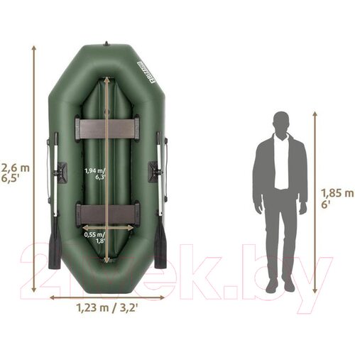 Лодка ПВХ Тонар Бриз А260 / 4897010 (зеленый)